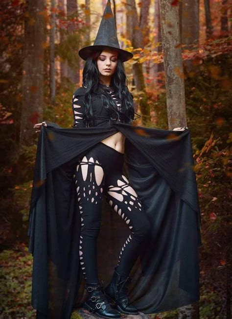 Seductive gothic witch outfit